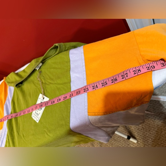 Easel Green and Orange Colorblock Top - Picture 5 of 6